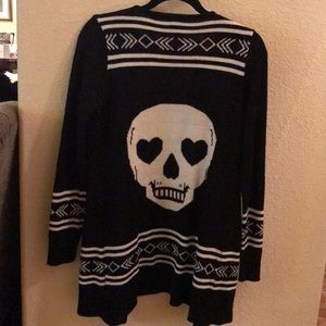 Black and white skull cardigan S/M
